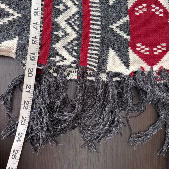 Raga Poncho Womens Extra Small Southwest Aztec Fringe Blanket Sweater Kimono NEW - Picture 10 of 11